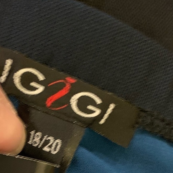 IGIGI Skirt Sheer Black Over Blue Pull-On Kick Pleats Midi Plus Size 18/20 NEW - Picture 7 of 13